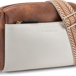 Small Vegan Leather Crossbody Purse Women Triple Zip Shoulder Handbag